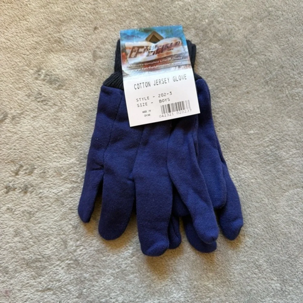 NWT Boys Blue Cotton Jersey Knit Lightweight Gloves